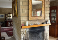 Alexandra schist stone fireplace